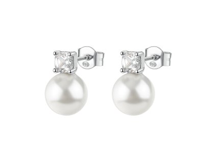 Náušnice s perlou a zirkónom Brosway Fancy Infinite White FIW145