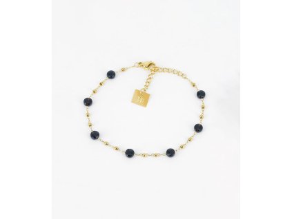 bracelet zoe acier dore onyx noi