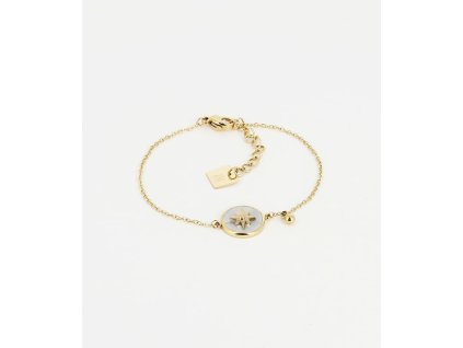 bracelet sun acier dore nacre 76