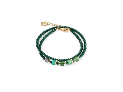 Náramok so zelenými Swarovski krištáľmi COEUR DE LION 4464300500