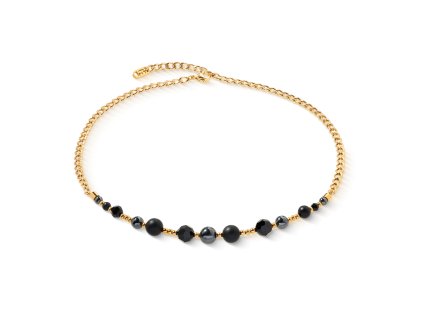 Náhrdelník s ónyxom a hematitom COEUR DE LION 4089101316