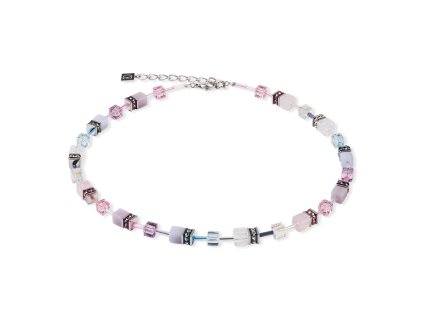 Chalcedón, ruženín, horský a Swarovského krištáľ náhrdelník COEUR DE LION 4905101927