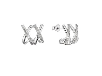 32618 2 32618 stribrne nausnice dve x se zirkony 11545 1