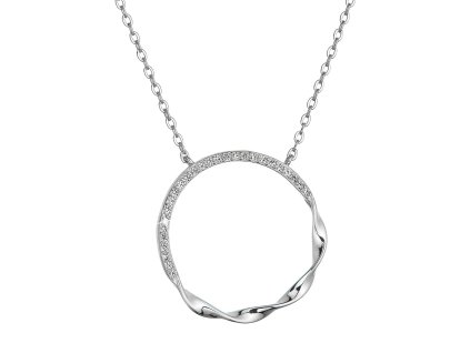 32663 2 32663 stribrny nahrdelnik krouzek se zirkony 12110 1