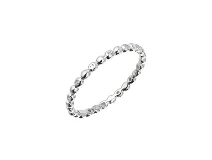 Stříbrný prsten vzorovaný se zirkonky 15005.1 crystal (Velikost 51 (průměr 16,2 mm))