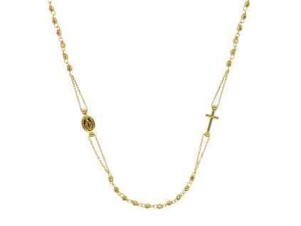 32210 2 32210 zlaty 14 karatovy nahrdelnik ruzenec s krizem a medailonkem s pannou marii rz11 zlaty