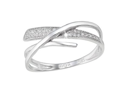 Zlatý prsten 85026.1 bílé zlato s brilianty (Velikost 46 (průměr 14,6 mm))