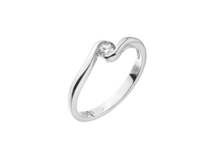 Stříbrný prsten s jedním zirkonem 15011.1 (Velikost 52 (průměr 16,6 mm))