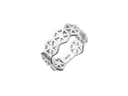 Stříbrný vzorovaný prsten 65020 (Velikost 50 (průměr 15,9 mm))
