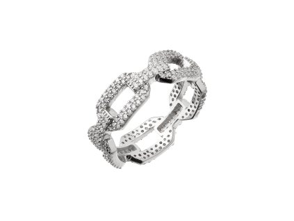 Stříbrný prsten očka se zirkony 15019.1 (Velikost 52 (průměr 16,6 mm))