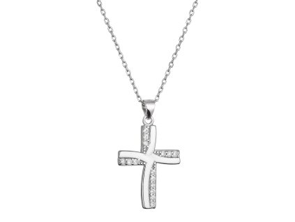 34471 stribrny nahrdelnik kriz se zirkony 12135 1 crystal