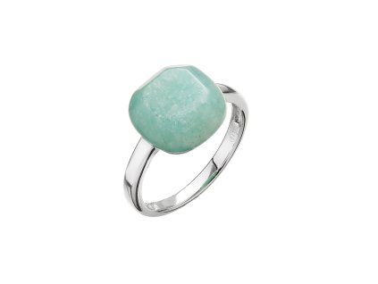 Stříbrný prsten čtverec s amazonitem 15028.3 (Velikost 52 (průměr 16,6mm))