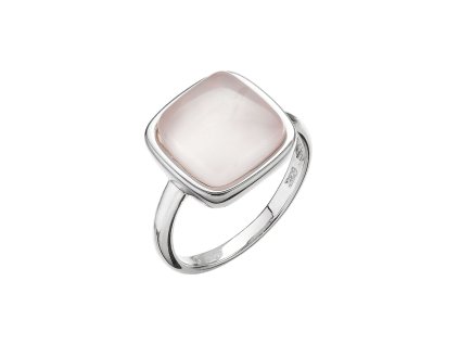 Stříbrný prsten čtverec s růženínem 15029.3 (Velikost 52 (průměr 16,6mm))