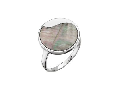 Stříbrný prsten s černou perletí 15030.3 (Velikost 52 (průměr 16,6mm))