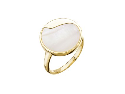 Pozlacený prsten s růžovou perletí 15030.3 (Velikost 52 (průměr 16,6mm))