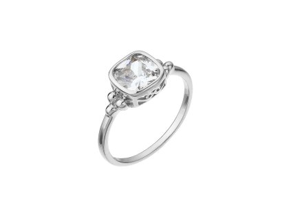Stříbrný prsten se čtvercovým zirkonem 15037.1 (Velikost 52 (průměr 16,6 mm))
