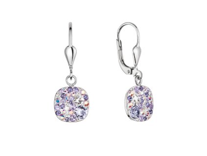 36924 stribrne visaci nausnice se swarovski krystaly 31320 3 violet