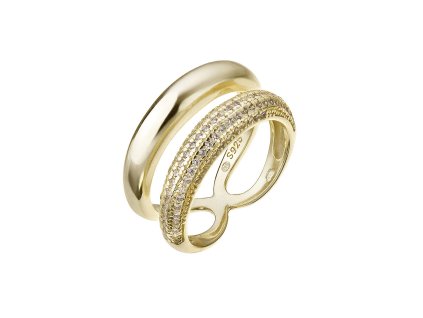 Pozlacený stříbrný prsten se zirkony 15036.1 (Velikost 52 (průměr 16,6 mm))