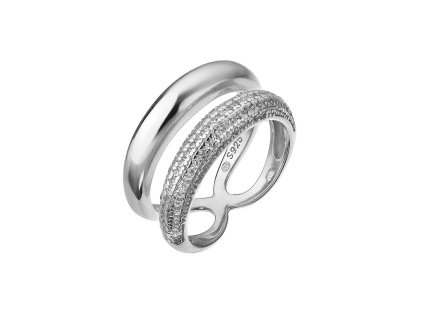 Stříbrný prsten se zirkony 15036.1 (Velikost 52 (průměr 16,6 mm))