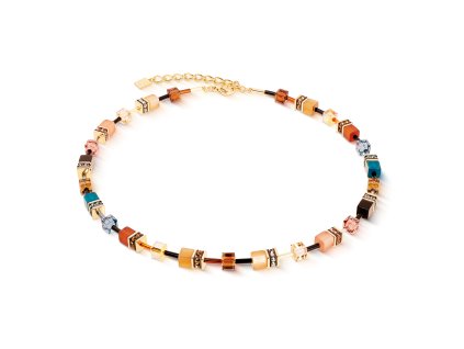 Náhrdelník s tigrím okom, polarisom a Swarovski krištaľmi COEUR DE LION 2838101131