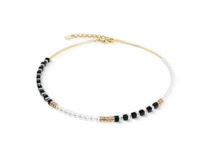 Perlový náhrdelník s ónyxom a hematitom COEUR DE LION 4354101300