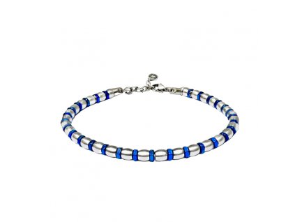 Pánsky oceľový náramok strieborno modrý Amorino RD2388E203