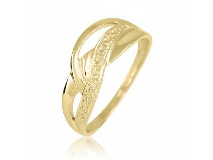 Dámsky prsteň z 14K žltého zlata vlnka v.63