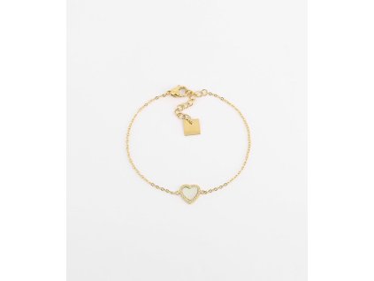 bracelet alice acier dore nacre