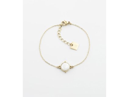 bracelet salome acier dore nacre