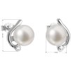 Strieborné náušnice visiace s bielou riečnou perlou 21038.1