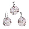 Sada šperkov s krištáľmi Swarovski náušnice a prívesok ružové okrúhle 39117.3