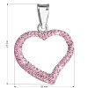 Strieborný prívesok s krištáľmi Swarovski ružové srdce 34093.3
