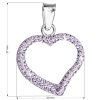 Strieborný prívesok s krištáľmi Swarovski fialové srdce 34093.3