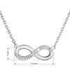 Strieborný náhrdelník s krištáľmi Swarovski biele infinity, osmička-nekonečno 32023.1