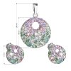 Sada šperkov s krištáľmi Swarovski náušnice a prívesok mix farieb fialová okrúhle 39148.3