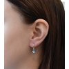 Strieborné náušnice visiace s krištáľmi Swarovski zelené okrúhle 31112.5