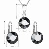 Sada šperkov s krištáľmi Swarovski náušnice, retiazka a prívesok čierne okrúhle 39140.5 hematite