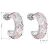 Strieborné náušnice kruhy s krištáľmi Swarovski ružový polkruh 31118.3 rose