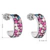 Strieborné náušnice kruhy s krištáľmi Swarovski mix farieb polkruh 31118.3 Galaxy
