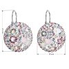 Strieborné náušnice visiace s krištáľmi Swarovski ružové okrúhle 31161.3