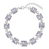 Strieborný náramok so Swarovski krištáľmi fialový 33047.3 violet