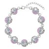 Strieborný náramok so Swarovski krištáľmi mix farieb 33048.3 sakura