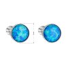 Strieborné náušnice kôstky so syntetickým opálom modré okrúhle 11001.3