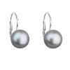 Strieborné náušnice visiace so šedou riečnou perlou 21009.3