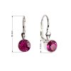 Strieborné náušnice visiace s krištáľmi ružové okrúhle 31112.3 fuchsia