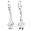 Strieborné náušnice visiace s krištáľmi Swarovski AB efekt strapec 31245.2