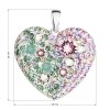 Strieborný prívesok s kryštálmi Swarovski mix farieb srdca 34243.3 sakura