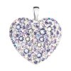 Strieborný prívesok s krištáľmi Swarovski mix farieb srdca 34243.3 violet
