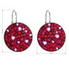 Strieborné náušnice visiace s krištálmi Swarovski červené okrúhle 31161.3 cherry