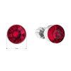Strieborné náušnice kôstka s krištálmi červené okrúhle 31113.3 ruby